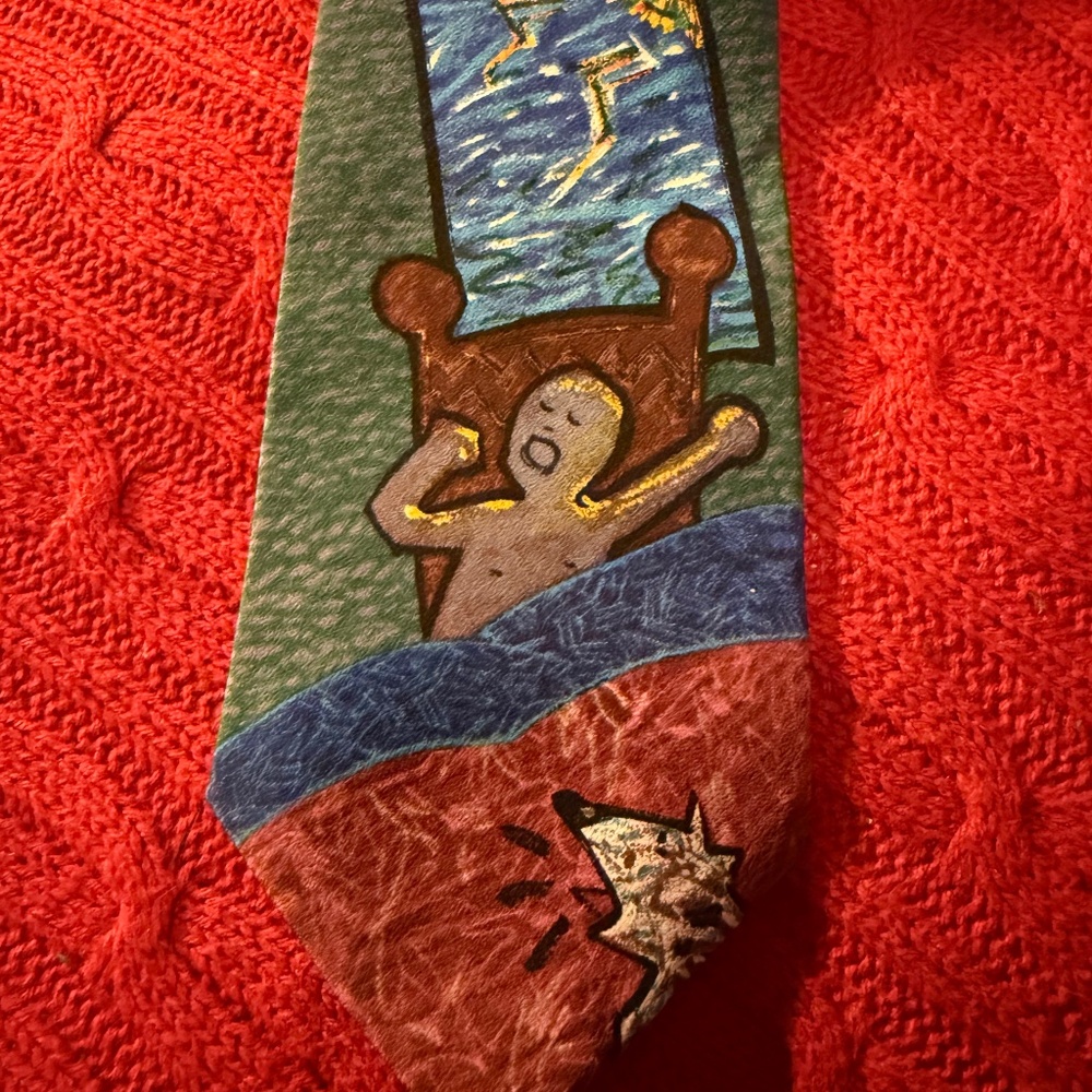 THE BEATLES GOOD MORNING GOOD MORNING GREEN/BLUE Vintage Tie